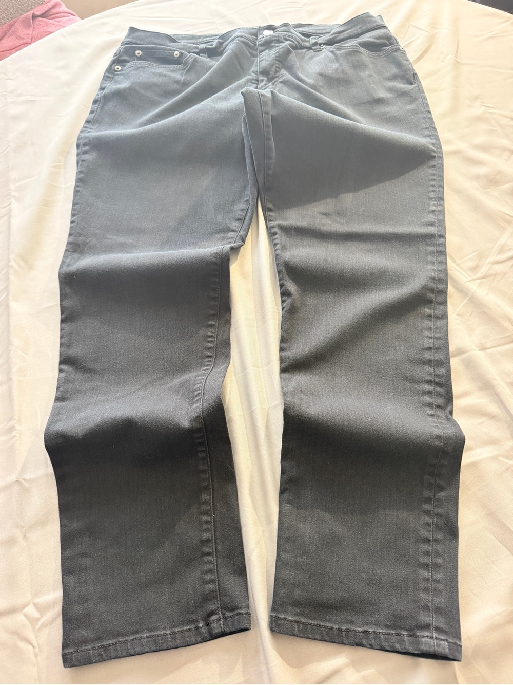 Ralph Lauren Lauren Jeans Co 18W Gray Straight Leg Denim Jeans Plus Size
